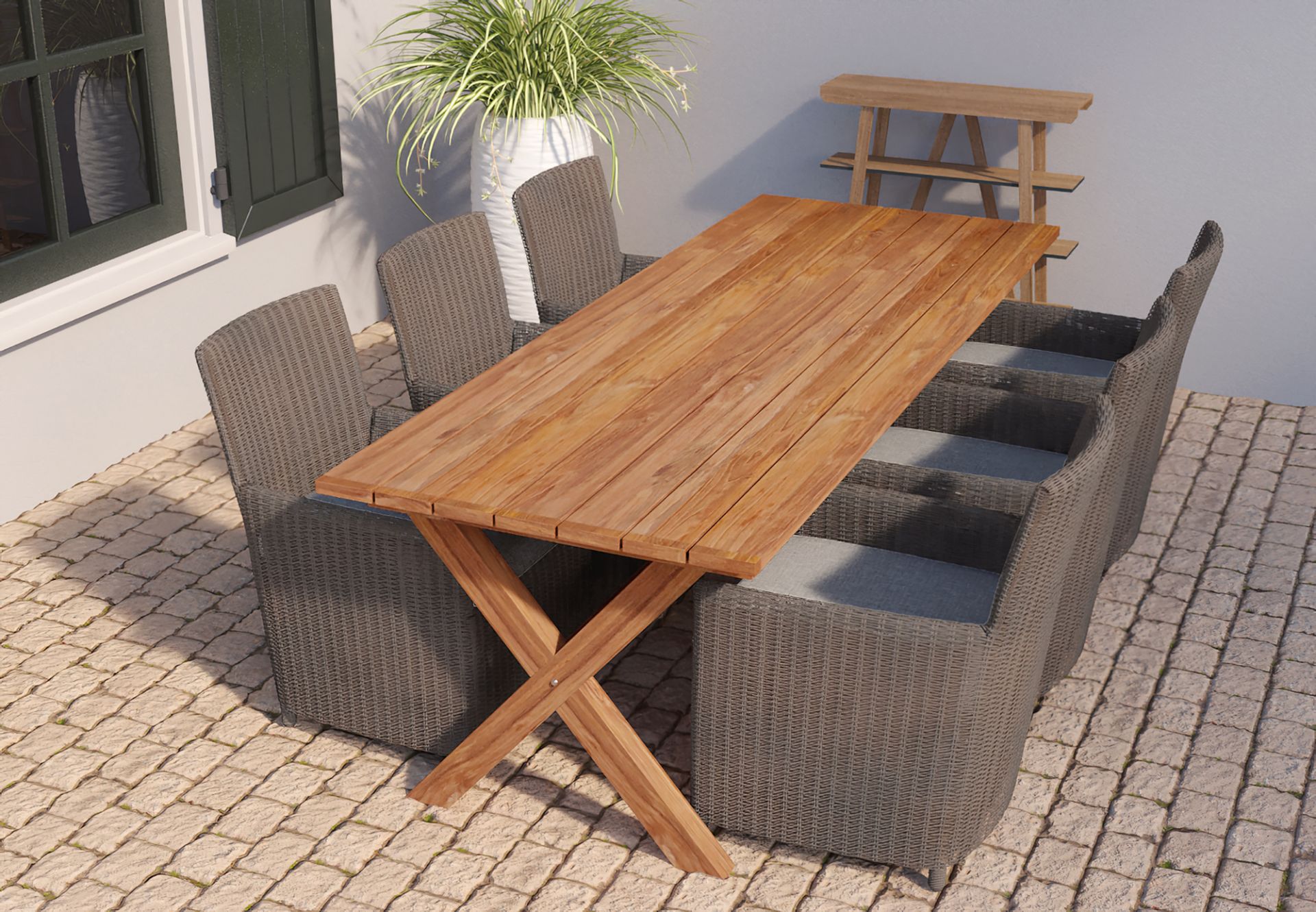 Teak Tuintafel Rustiek 250 cm X