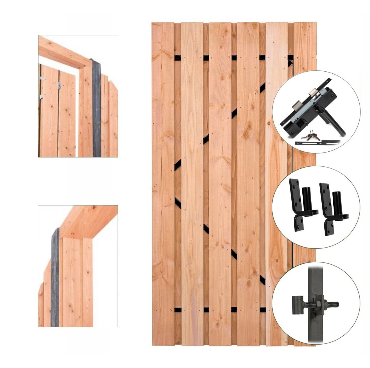 Douglas tuinpoort Zwart frame Compleet